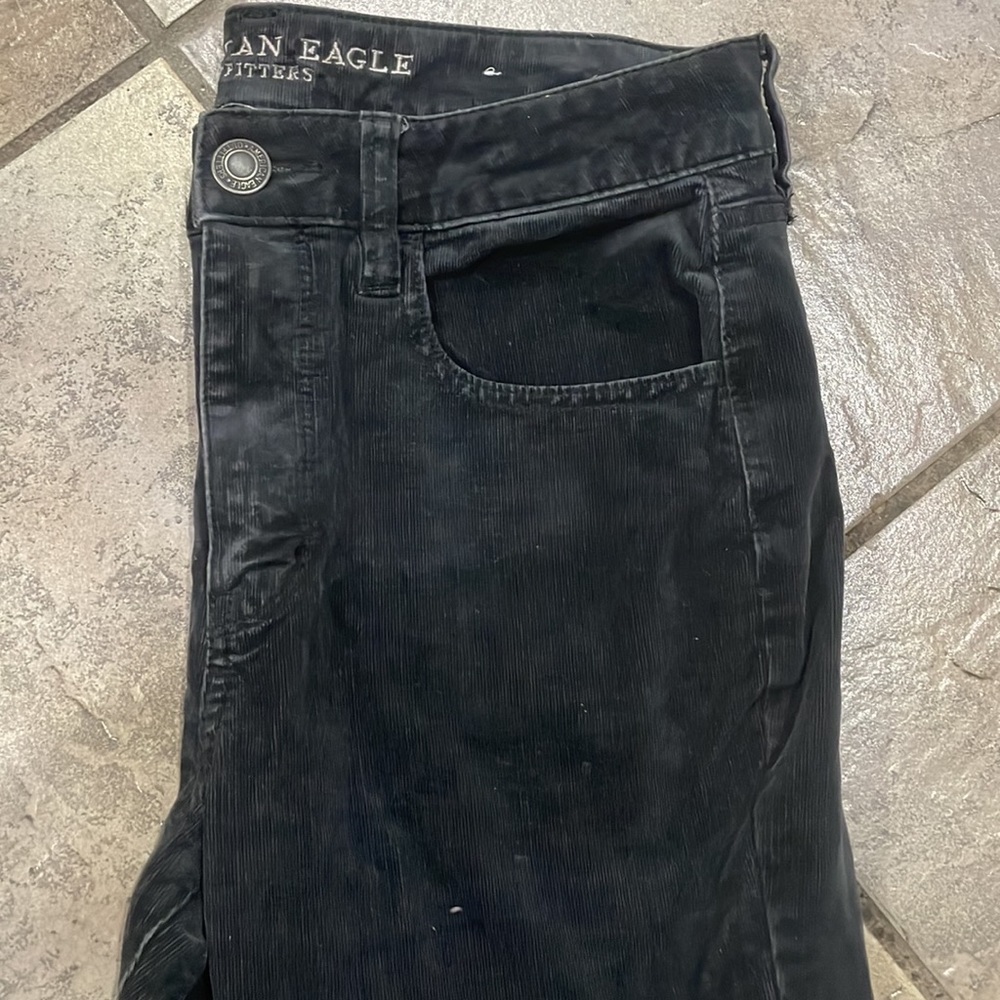 Black American Eagle black corduroy skinny jeans